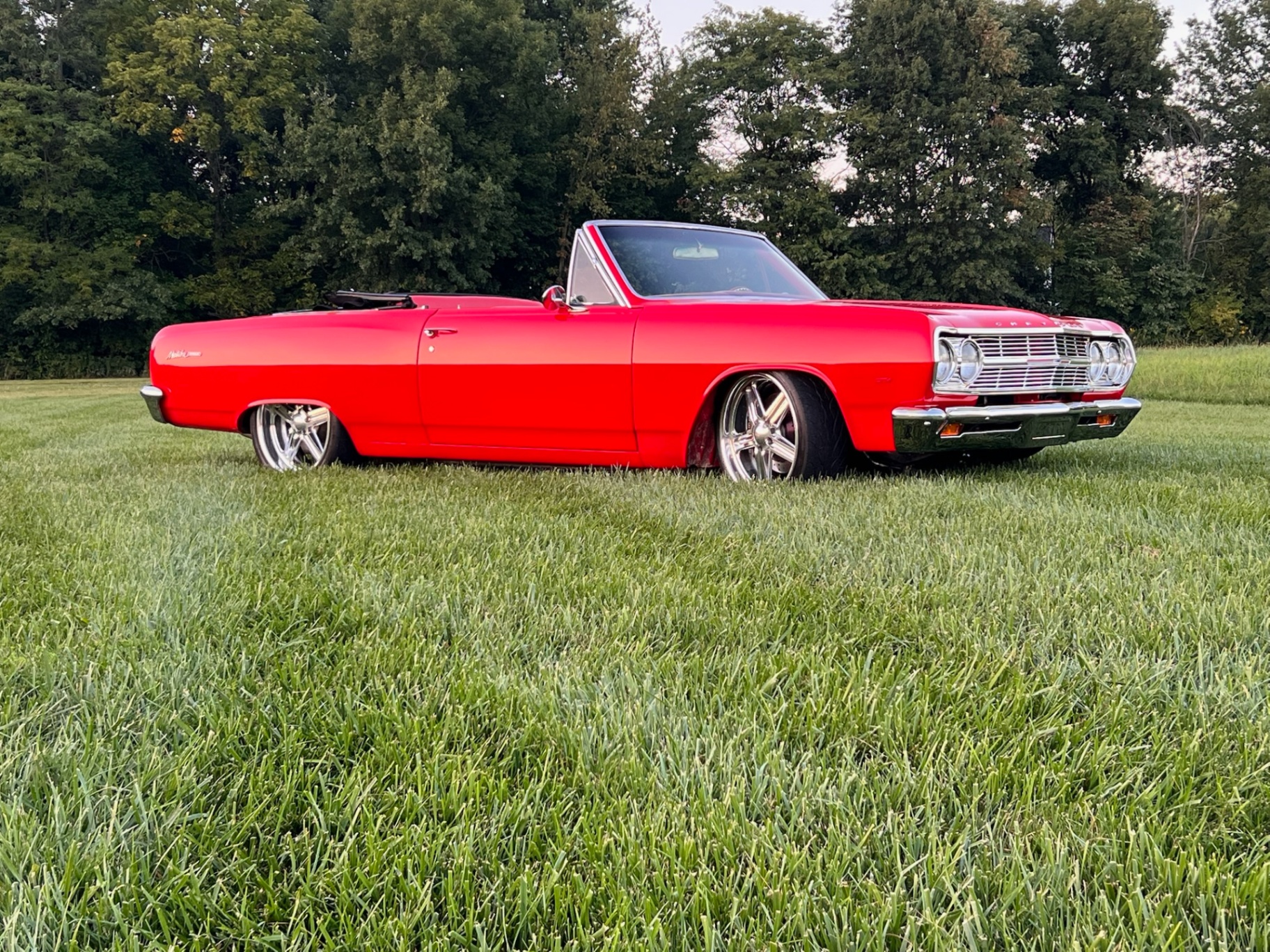 Red Chevelle Malibu convertible
