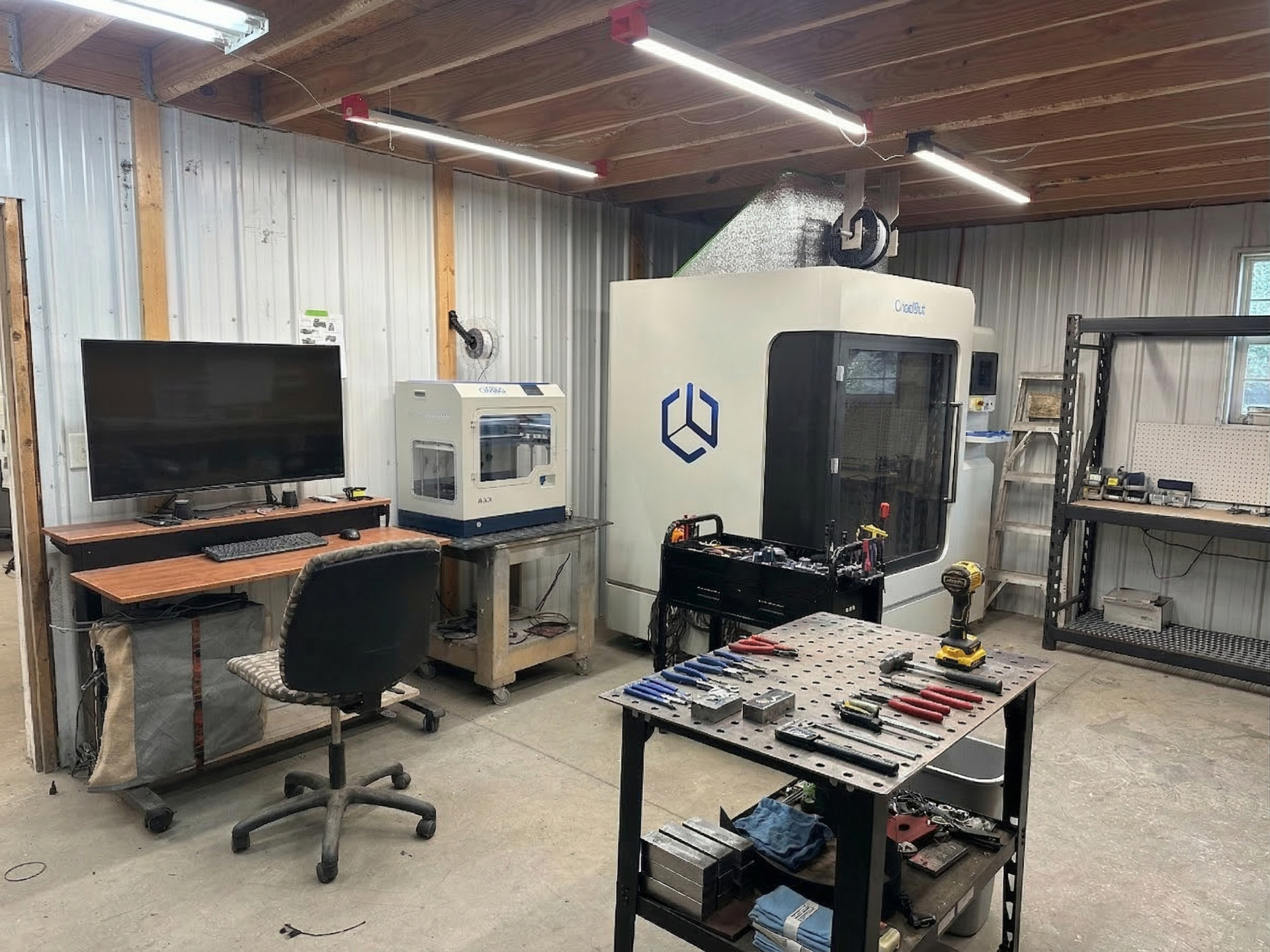 CNC milling and 3D printing room
