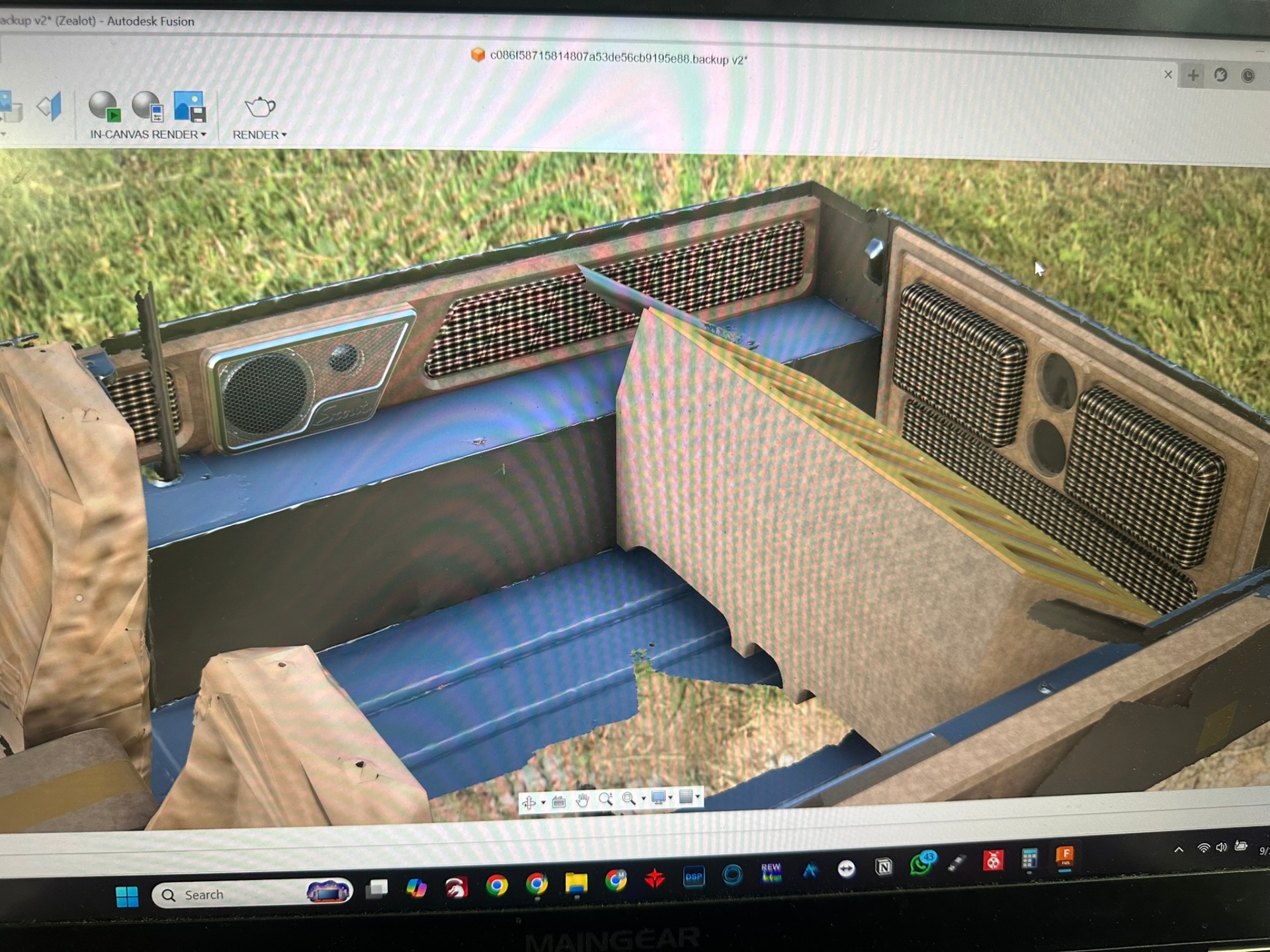 3D render of interior trim layout