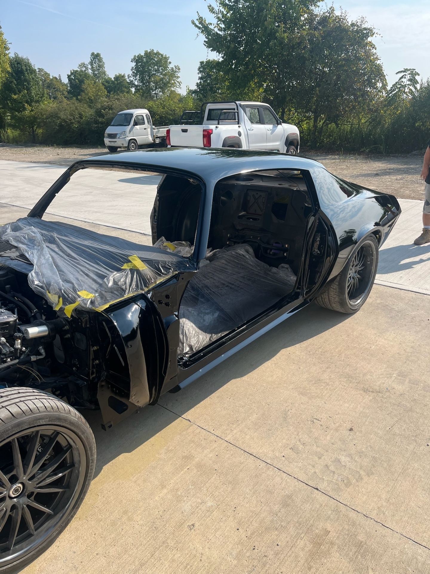 Camaro reassembly with fresh black paint