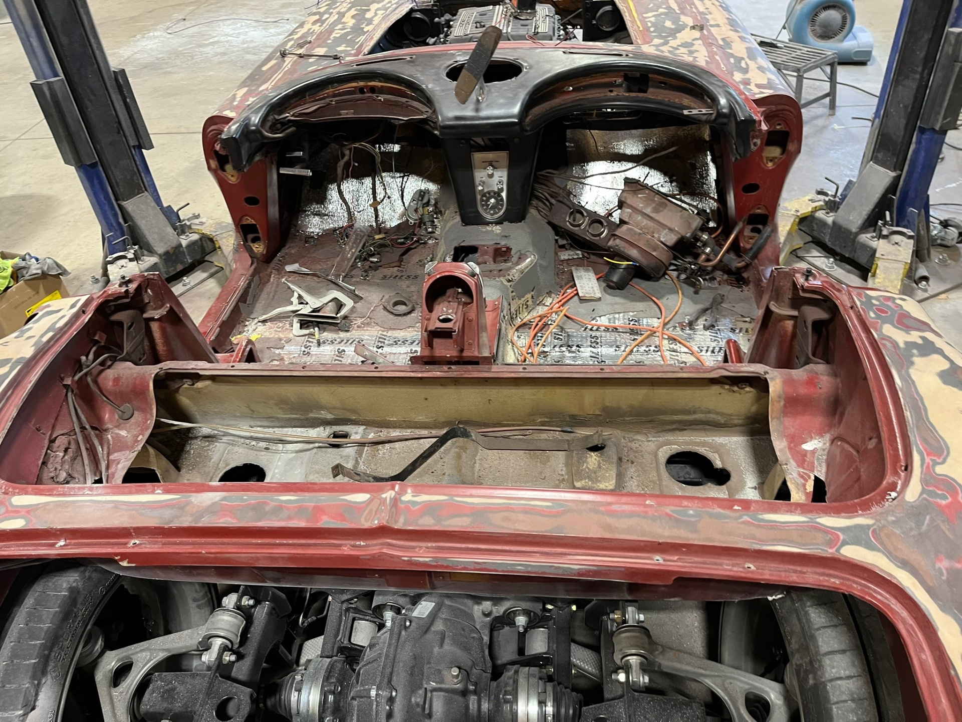 Restored frame ready for body mount